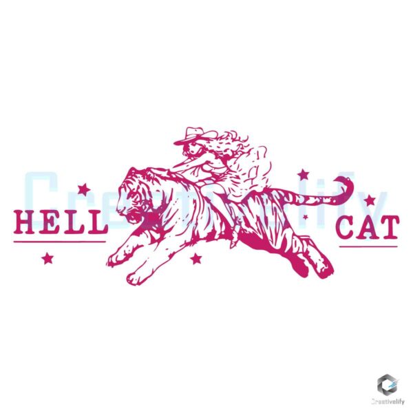 Free Hell Cat Cowgirl Riding Tiger SVG
