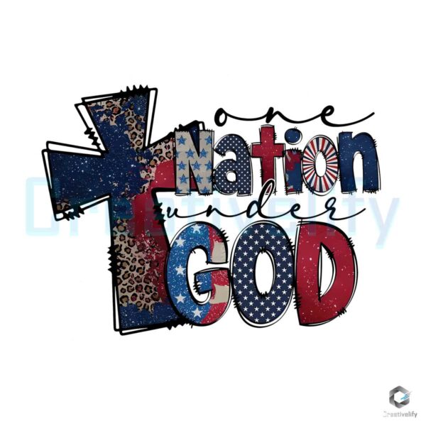 One Nation Under God 4th of July Svg