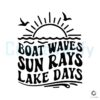 Boat Waves Sun Rays Lake Days Svg