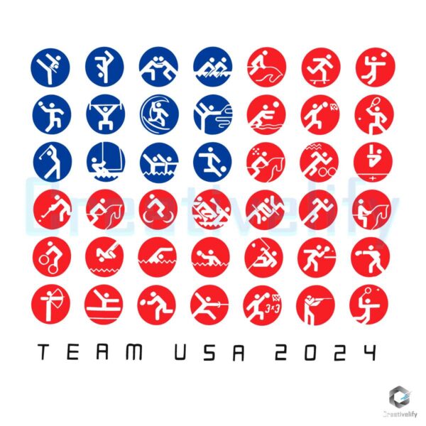 Team USA 2024 Summer Olympic Sports SVG