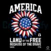 America Land Of The Free Sunflower Svg