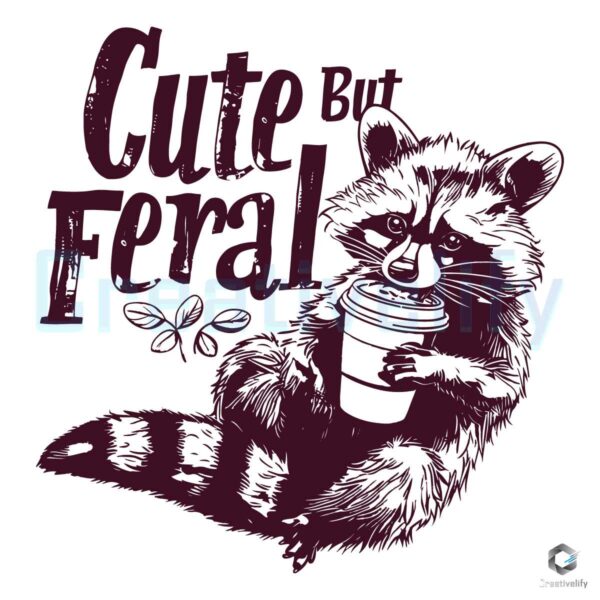 Feral Girl Summer Funny Raccoon Meme PNG