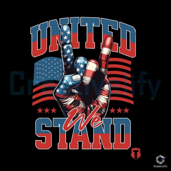 United We Stand American Flag Svg