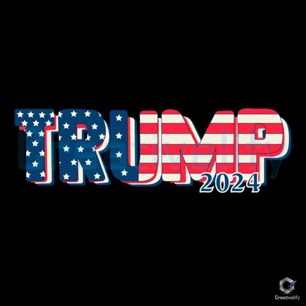 Trump 2024 American Flag SVG File
