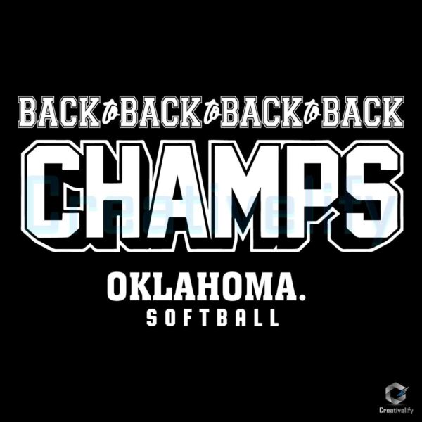 Back To Back Champs Oklahoma Softball SVG