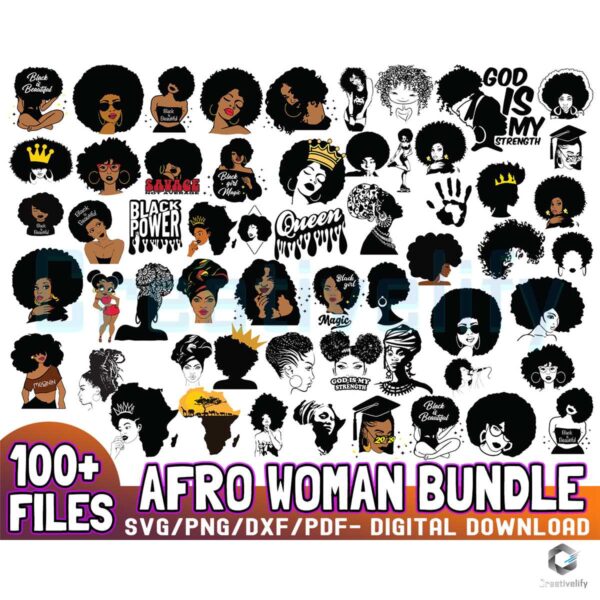 Afro Woman SVG Bundle File