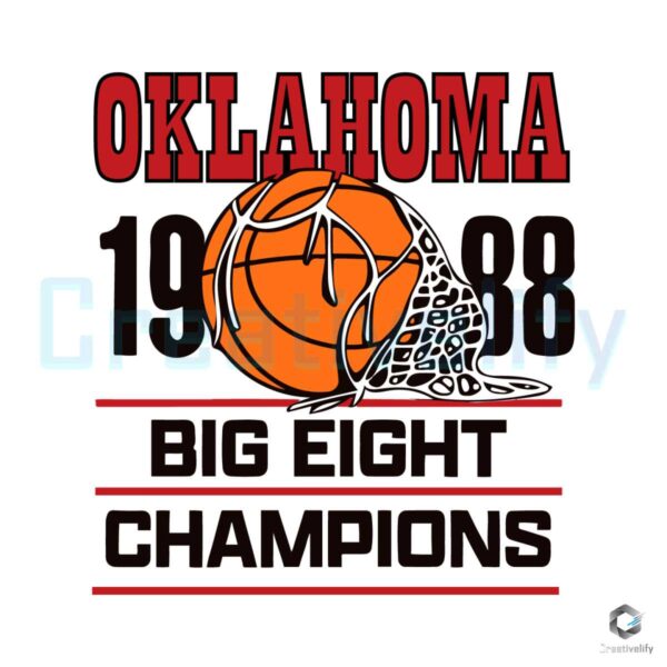 Oklahoma Basketball 1988 Big 8 Champions SVG