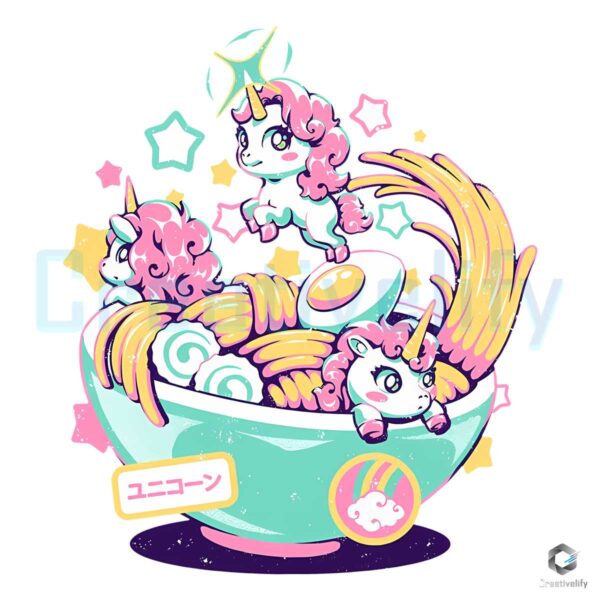 Kawaii Anime Unicorn Bowl PNG