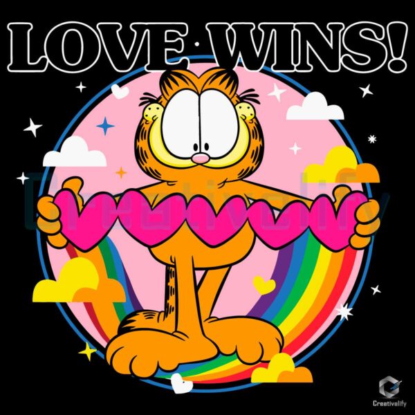 Love Wins Garfield Pride Month SVG