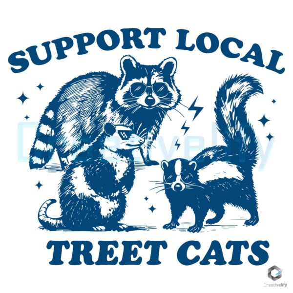 Raccoon Support Your Local Street Cats PNG