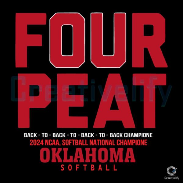 Four Peat Oklahome Softball SVG