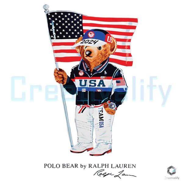 Team USA Bear Olympic Games Paris 2024 Svg