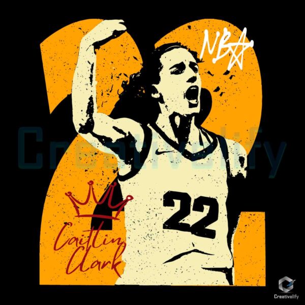 Vintage Caitlin Clark NBA Star SVG