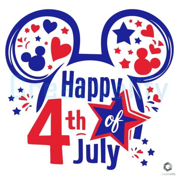 Happy 4th Of July Mouse SVG