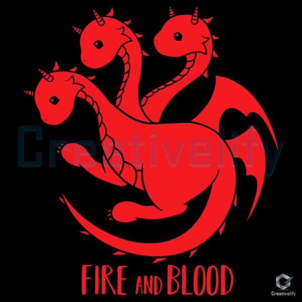 Fire And Blood Kawaii Dragon SVG