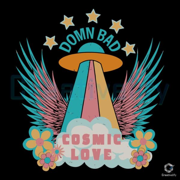 Vintage Down Bad Cosmic Love SVG