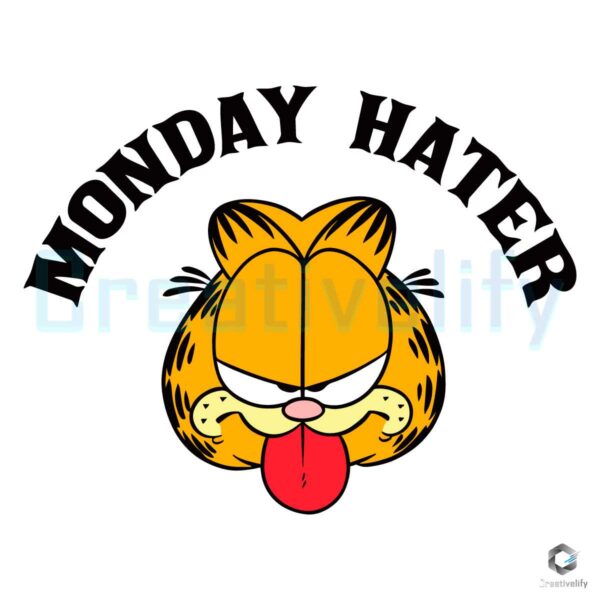 Funny Garfield Monday Hater SVG