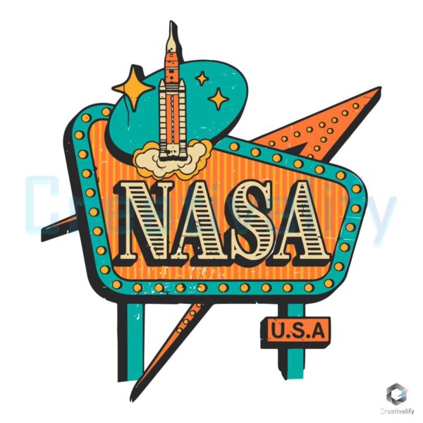 Vintage NASA USA Sign SVG