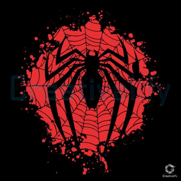 Spider Man Splatter Logo Silhouette SVG