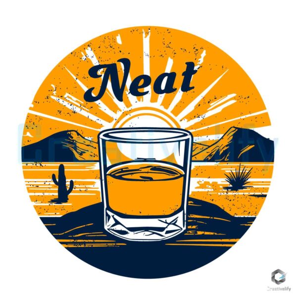 Vintage Western Neat Whiskey SVG