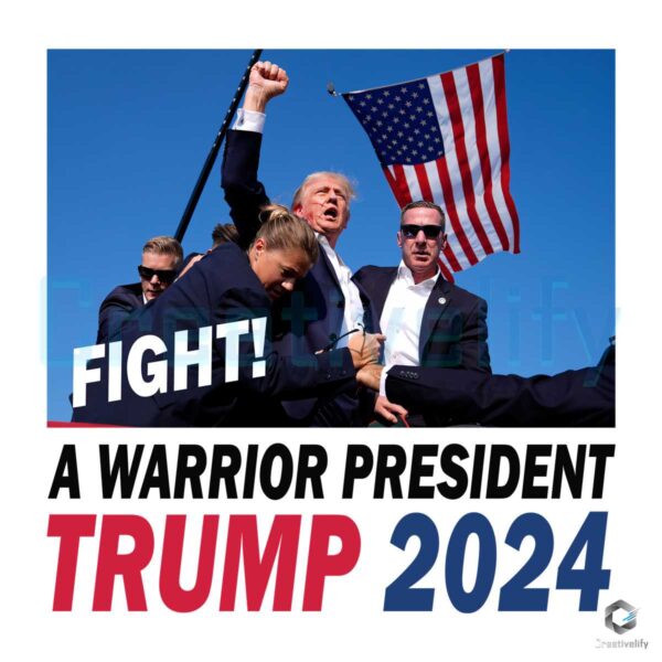 Trump 2024 A Warrior President PNG