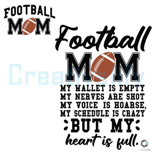 Football Mom My Wallet is Empty svg