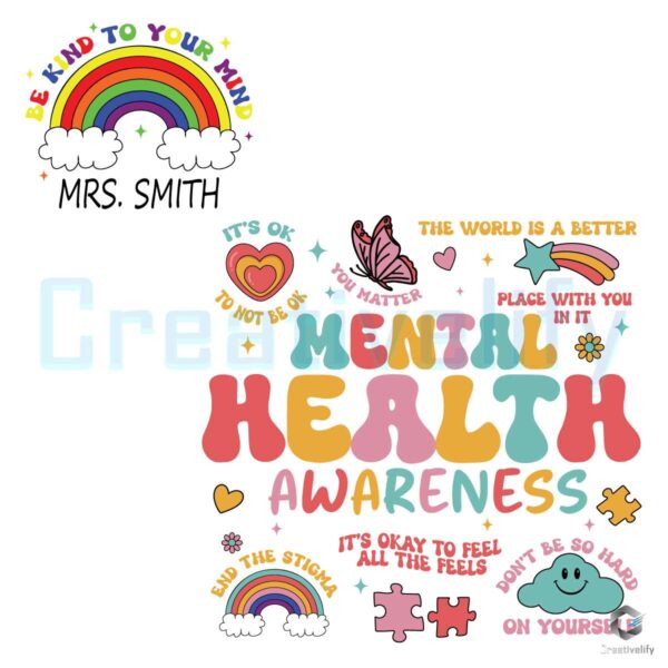 Teacher Mental Health Awareness SVG