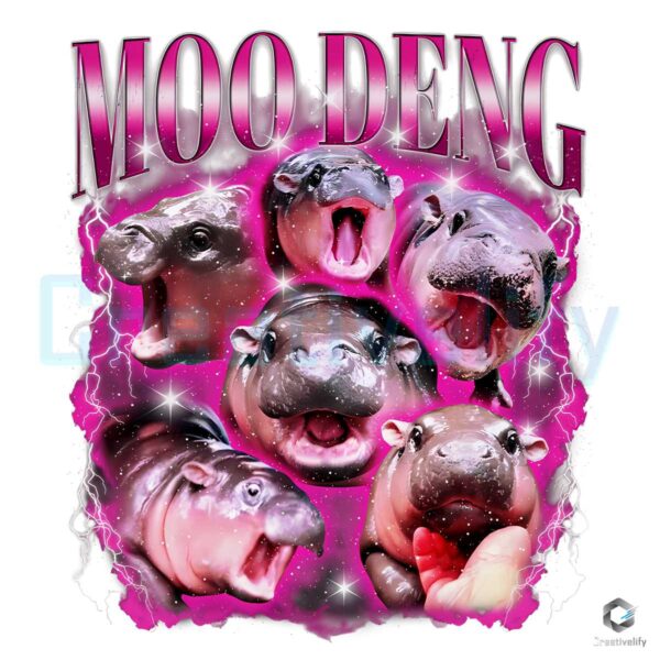 Moo Deng Hippo Memes PNG Sublimation