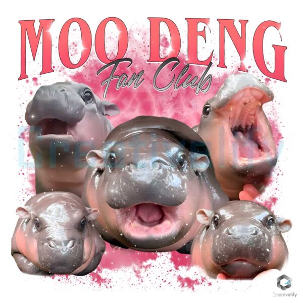 Baby Hippo Funny Moo Deng Fan Club Bootleg PNG