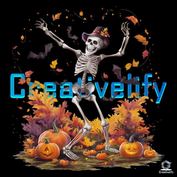 Dancing Skeleton Halloween Spooky Season PNG