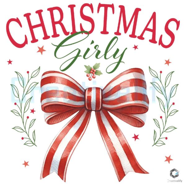 Christmas Girly Coquette Bow Png