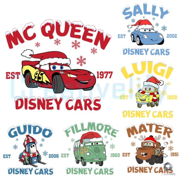 Bundle Christmas Mc Queen Disney Cars Png