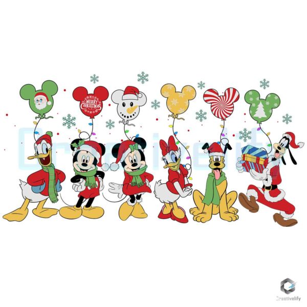 Merry Christmas Disney Characters Balloons Png