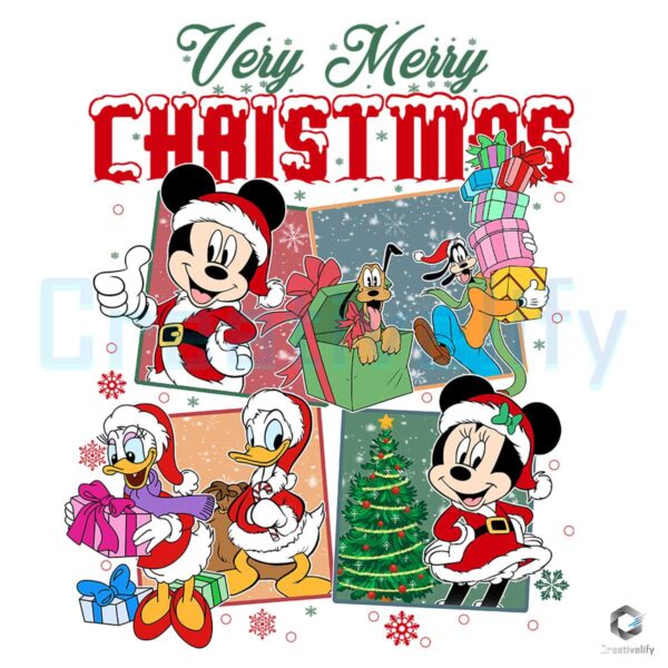 Very Merry Christmas Disney Characters Png