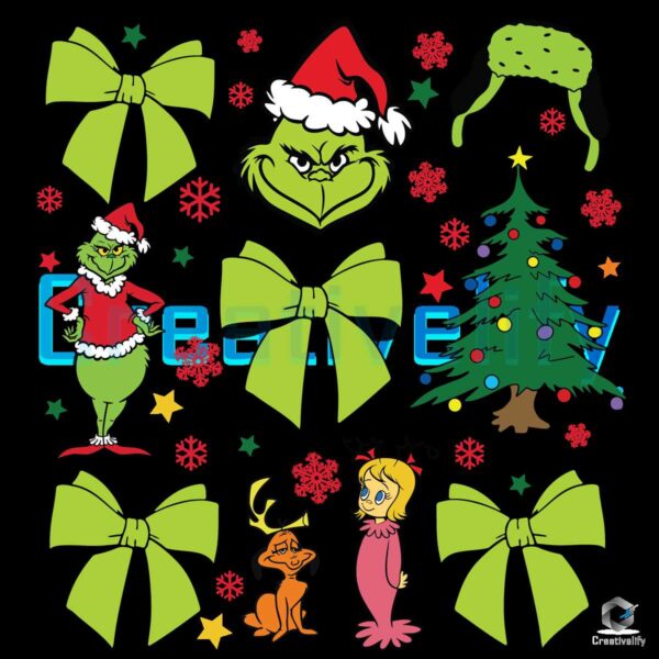 Grinchmas Coquette Bow Bundle PNG