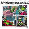 Grinch Just Waiting for Christmas Funny Design Png