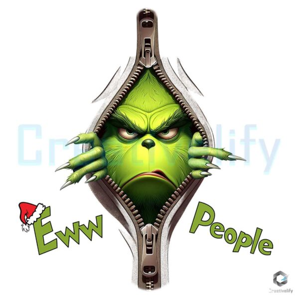 Eww People Zipper Grinch Christmas Design Png