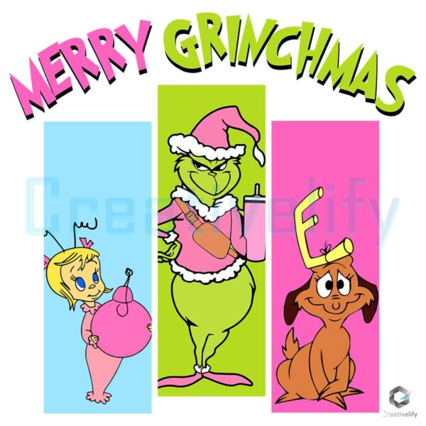 Merry Christmas Grinch Friends Cindy Lou Dog Png