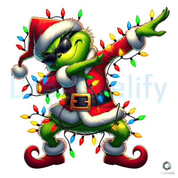 Dabbing Grinch Christmas Light Png