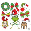 Bundle Christmas Grinch Coquette Bow Png