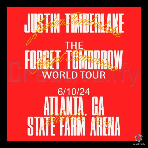 Justin Timberlake Atlanta Tour Event The Forget Tomorrow World Tour 2024 SVG