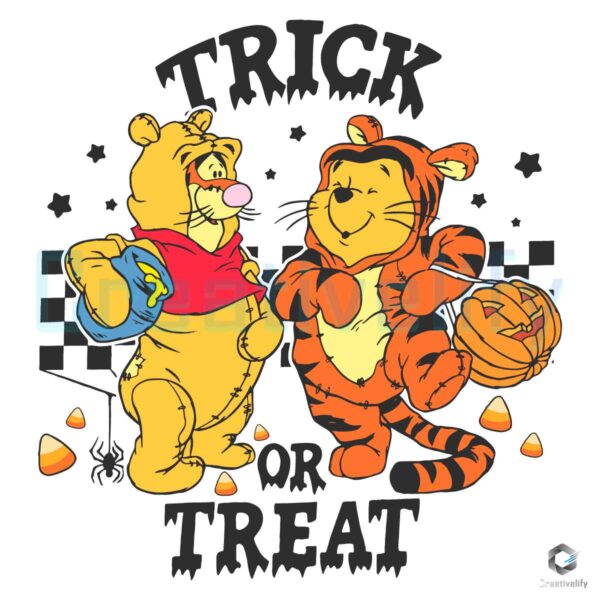 Get ready for a whimsical Halloween celebration with our Retro Halloween Trick Or Treat Winnie The Pooh And Tigger SVG design! This charming SVG file features beloved characters Winnie the Pooh and Tigger, perfect for adding a touch of nostalgia to your Halloween projects. Whether you’re creating festive decorations, DIY costumes, or personalized gifts, this retro design captures the playful spirit of Halloween while invoking fond childhood memories. Our Retro Halloween Trick Or Treat Winnie The Pooh And Tigger SVG is versatile and easy to use. Simply download the SVG file and upload it to your favorite cutting machine, such as Cricut or Silhouette. You can use it for a variety of crafts, including t-shirts, tote bags, home decor, and more. The high-quality design ensures that every detail of Winnie the Pooh and Tigger shines through, making your Halloween projects stand out. In addition to being fun and festive, this Retro Halloween Trick Or Treat Winnie The Pooh And Tigger SVG is also a fantastic way to engage your creativity. Combine it with other Halloween-themed designs or use it as a centerpiece for your projects. Kids and adults alike will love seeing their favorite characters as they go trick-or-treating or participate in Halloween festivities. Don’t miss out on the opportunity to bring some retro charm to your Halloween celebrations—download our SVG today and let the crafting begin!