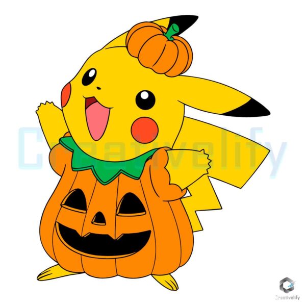 Halloween Pokemon Pikachu Pumpkin SVG