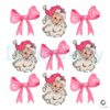 Christmas Pink Ribbon Santa Claus Bundle PNG