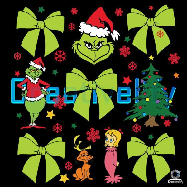 Bundle Grinchmas Coquette Bow PNG