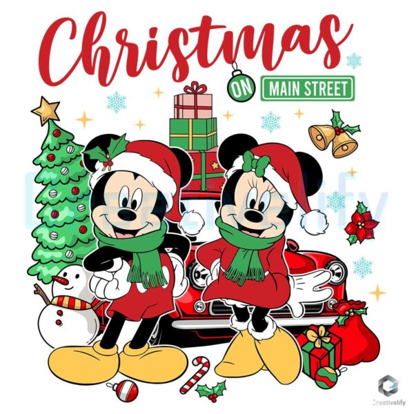 Christmas On Main Street Mickey Minnie Png