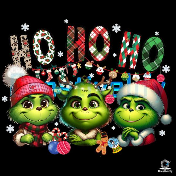 Ho Ho Ho Christmas Grinch Reindeer Png