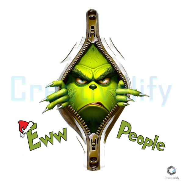 Grinch Zipper Eww People Funny Christmas PNG