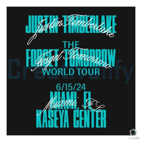 Justin Timberlake Miami Tour Event The Forget Tomorrow World Tour 2024 SVG