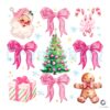 Pink Christmas Ribbon Bundle Tree Santa Claus PNG